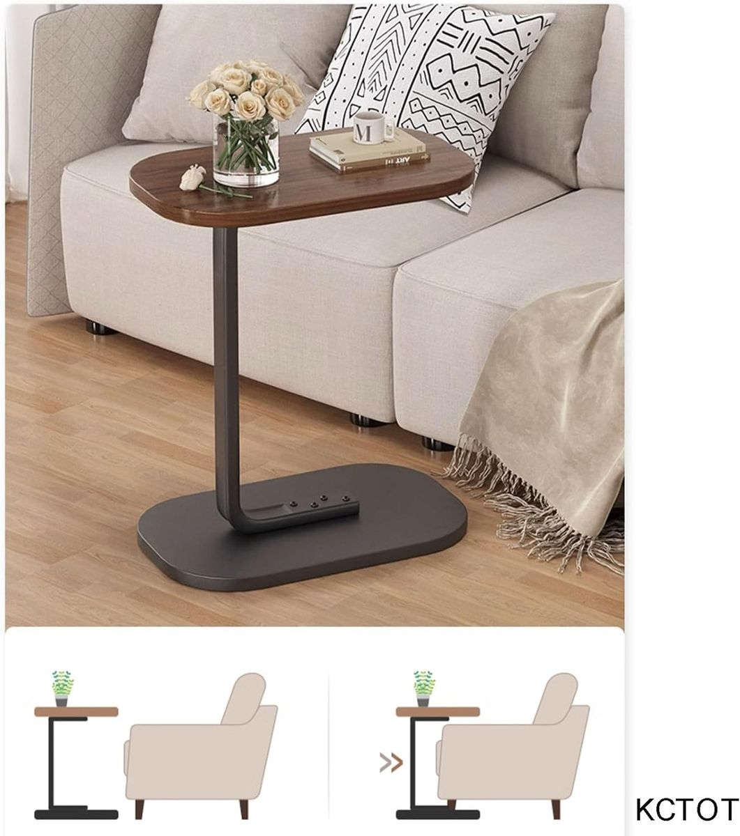 Small Oval C Shaped Coffee Table - Side Table - Bedside Sofa Side Stand Table