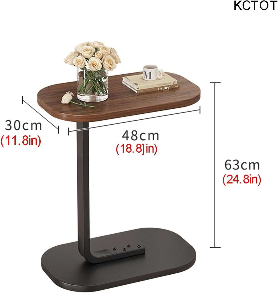 Small Oval C Shaped Coffee Table - Side Table - Bedside Sofa Side Stand Table