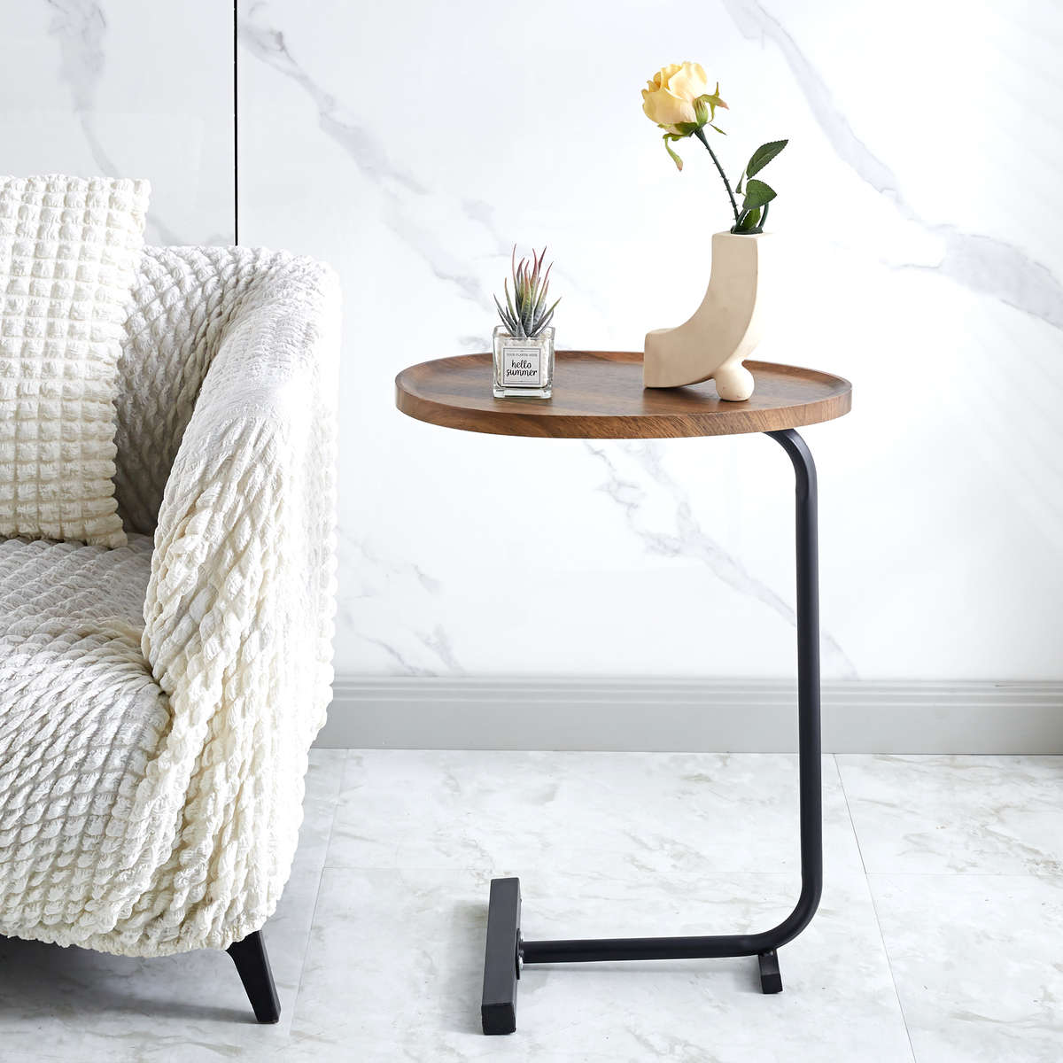 Irregular Round Side Table Coffee Table Tea Desk