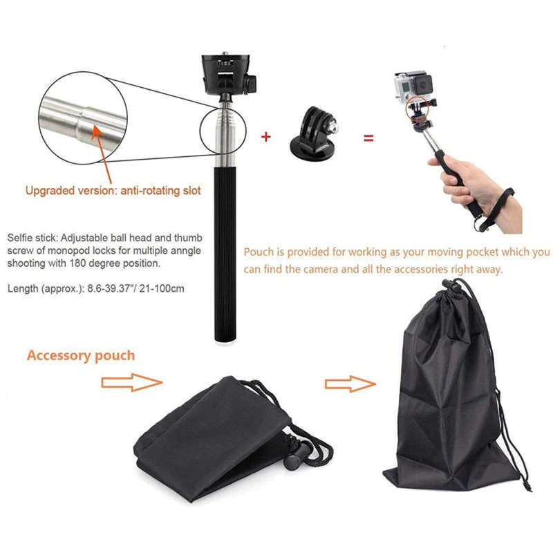 Universal Outdoor Sports 9 in 1 Camera Accessories Set