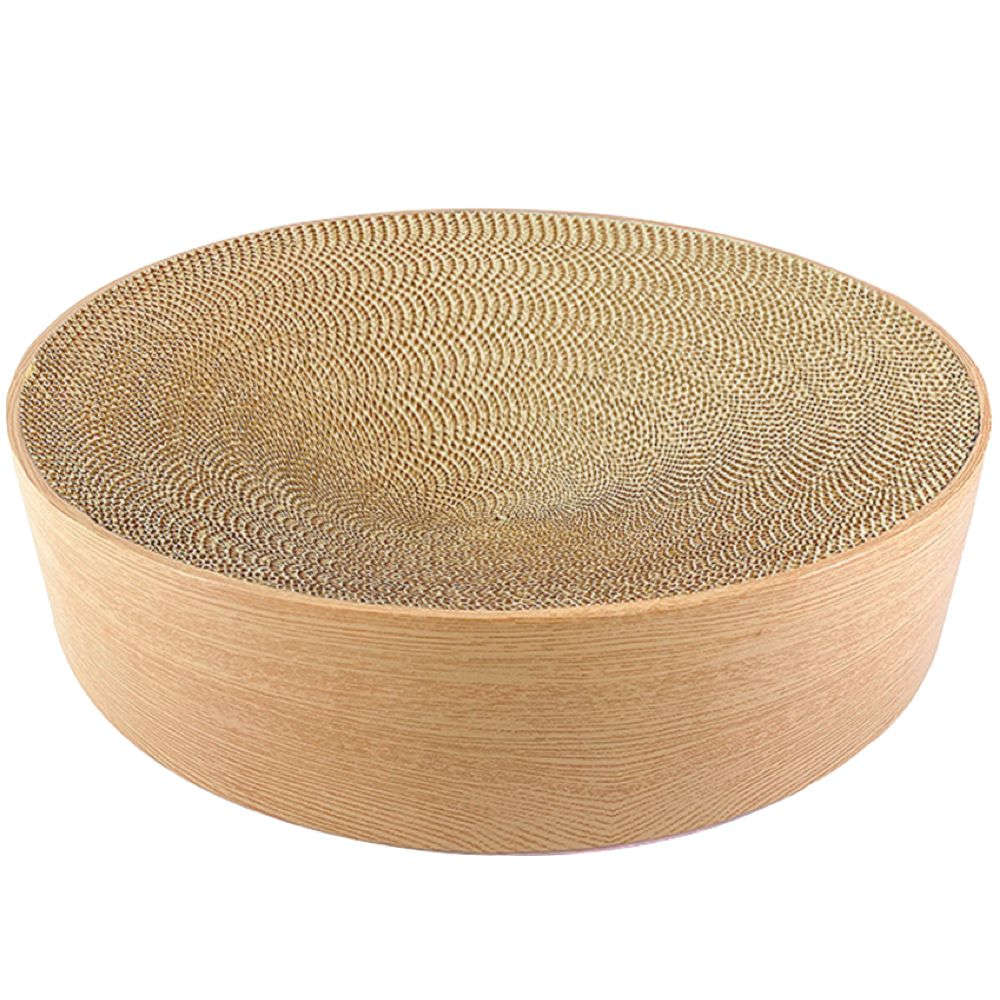 Pet Safe Durable Round Corrugated Scratch Board Lounging Bed (40x10cm)