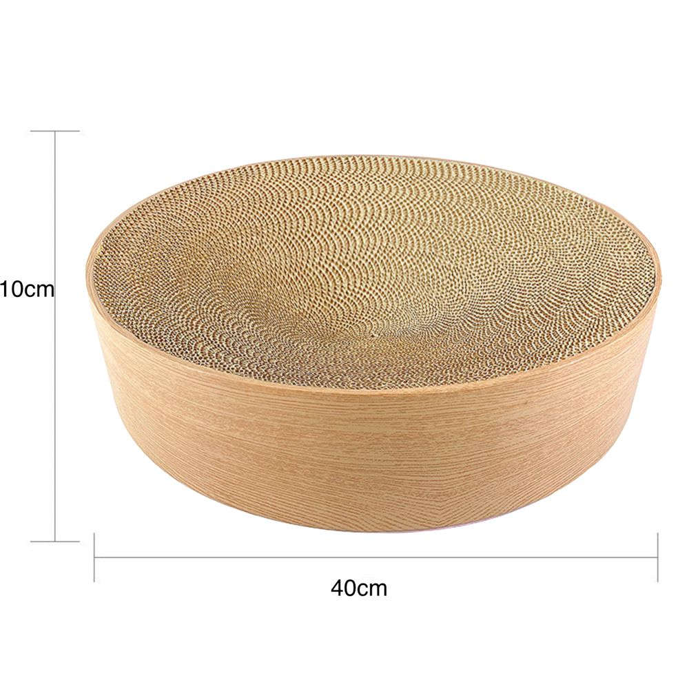 Pet Safe Durable Round Corrugated Scratch Board Lounging Bed (40x10cm)
