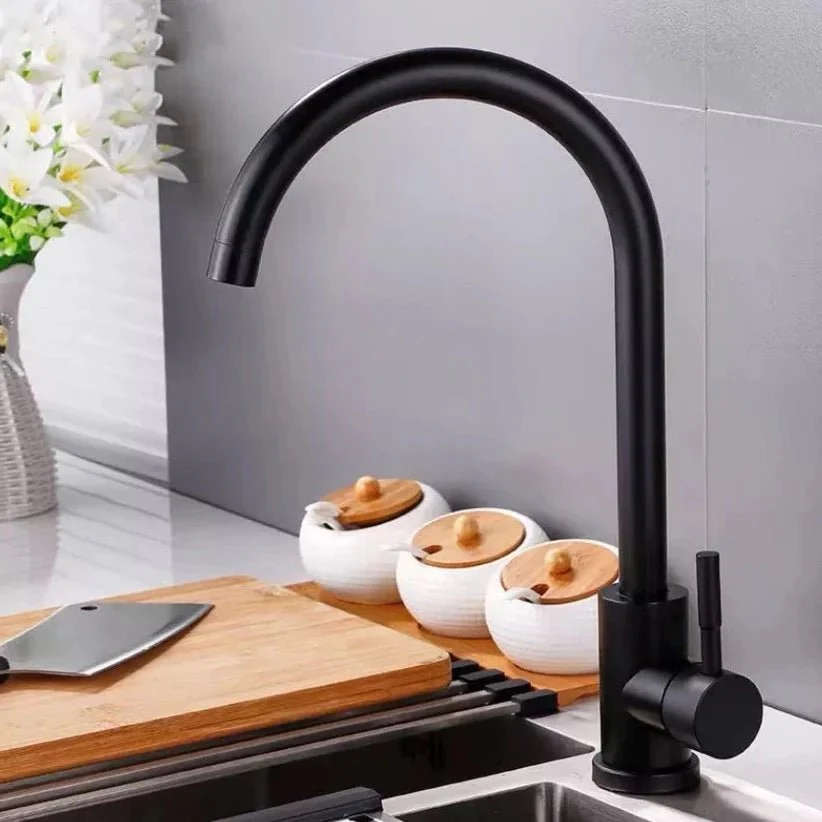 Modern Kitchen Mixer Tap with Swivel Spout - Matt Black