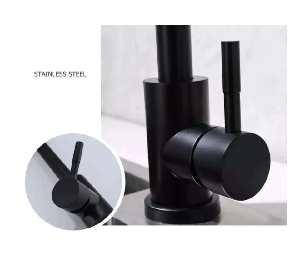Modern Kitchen Mixer Tap with Swivel Spout - Matt Black