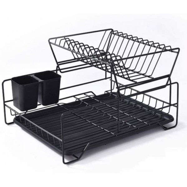 Black Iron Double Layer Dish Rack