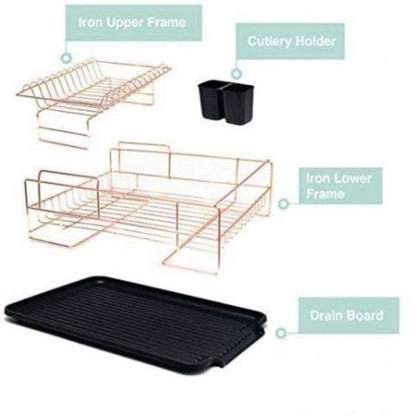 Black Iron Double Layer Dish Rack