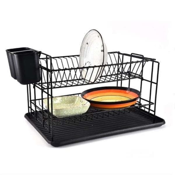 Black Iron Double Layer Dish Rack