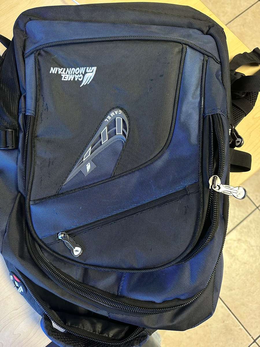 Camel Mountain Laptop Backpack - Blue, Black