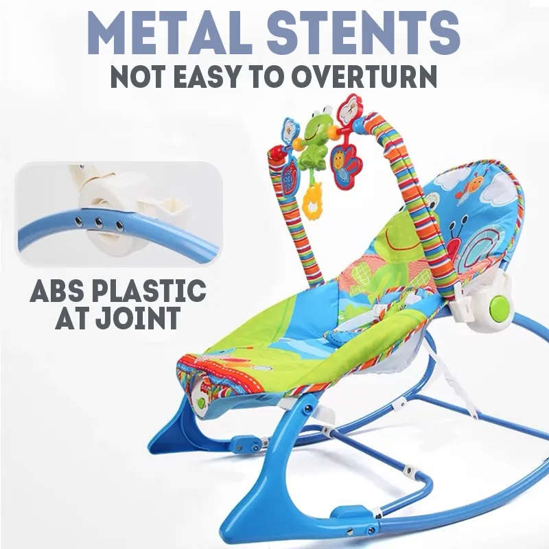 Baby Rocker and Bouncer Chair with Soothing Vibrations Multi-Position - Green