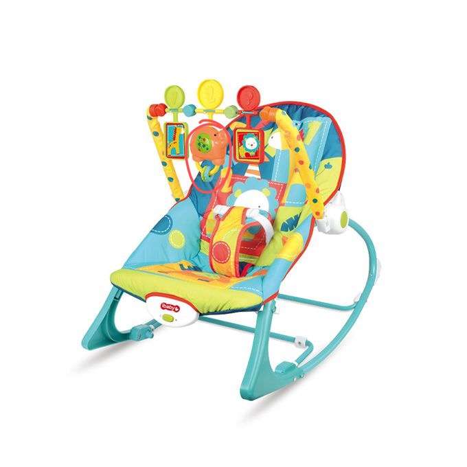Baby Rocker and Bouncer Chair with Soothing Vibrations Multi-Position - Green