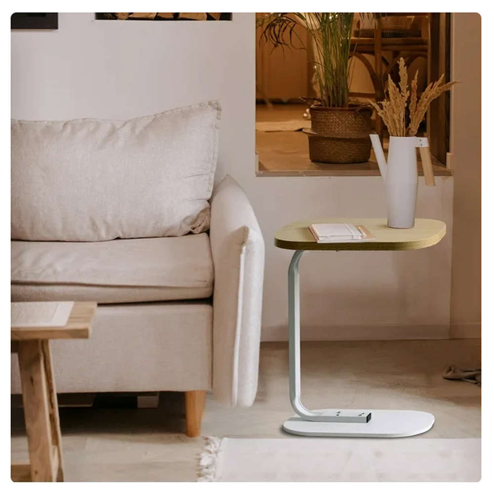 C-Shaped Oval Side Table With Metal Frame JG 20375226