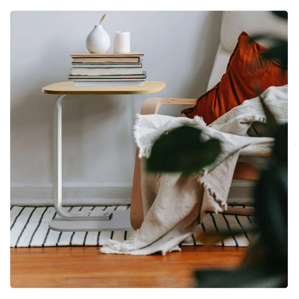 C-Shaped Oval Side Table With Metal Frame JG 20375226