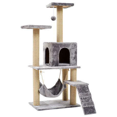 140CM Pet Cat Climbing Frame Tree Tower House Hammock Sisal Scratch Toy