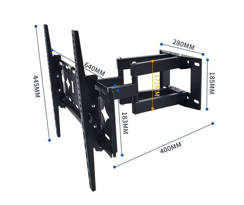 Doul Arm Thickened Wall Mount Bracket for 32-80 Inch Curved and Flat TVs