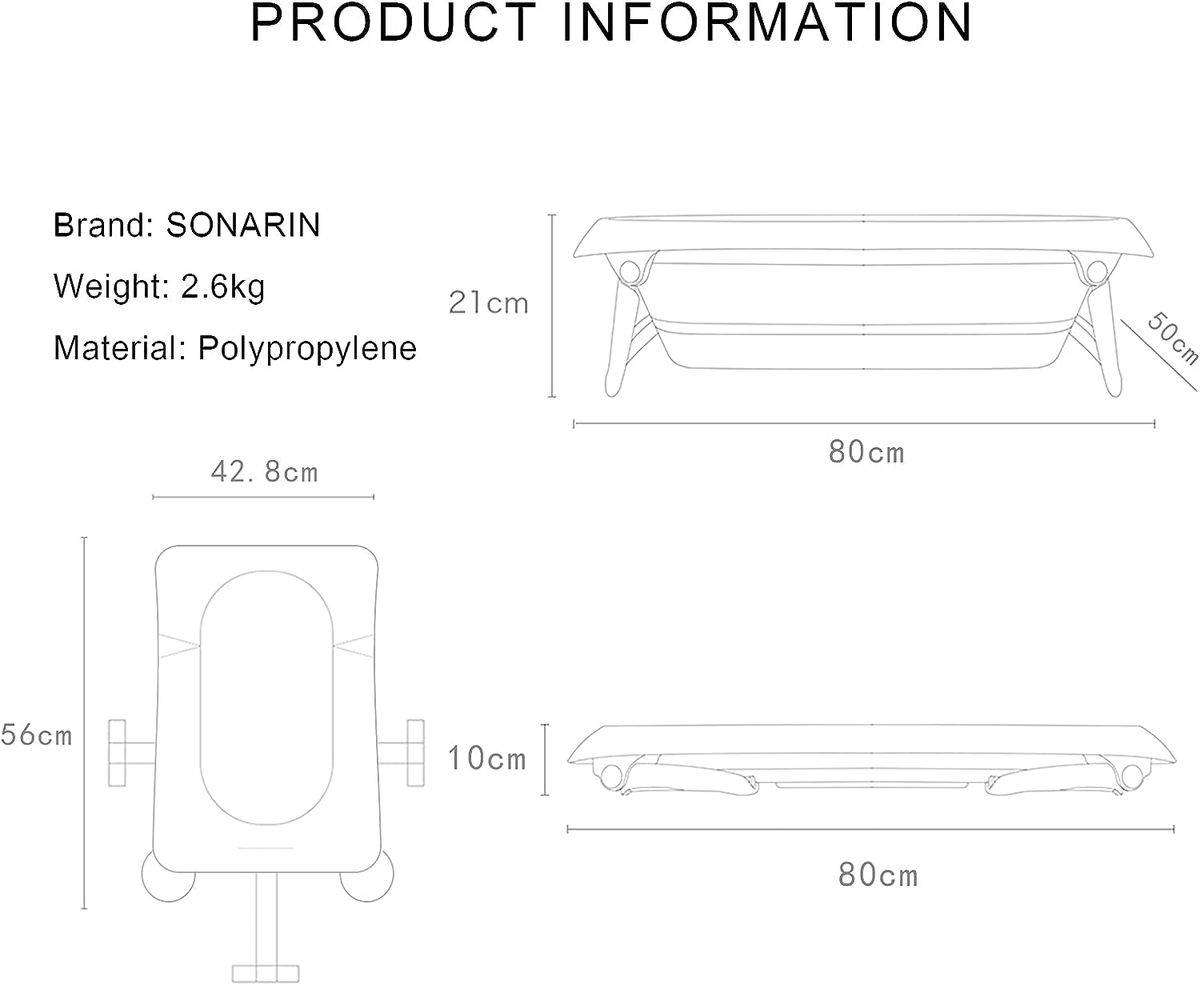 Foldable Baby Bathtub with Temperature Sensing,Collapsible Bath Tub - Blue