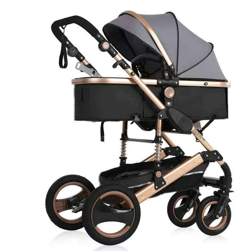 Toltand Belecoo stroller 2 in 1 Foldable Baby Pram - Grey & Black