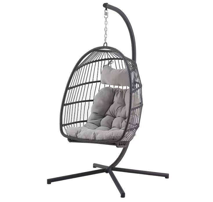 Indoor And Outdoor Rattan Patio Basket Chairs With UV Resistant Cushions