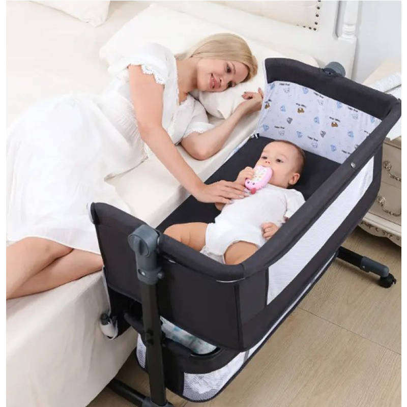 Multifunctional Bedside Sleeper Baby Bed Crib BB-32-BLACK