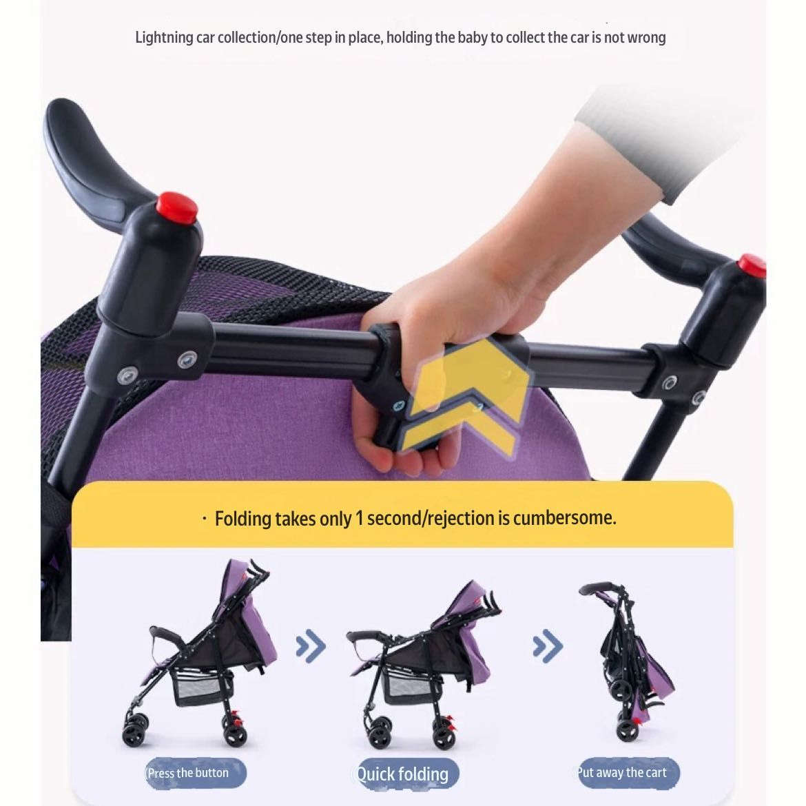 Deluxe folding stroller lightweight - Little monster 2