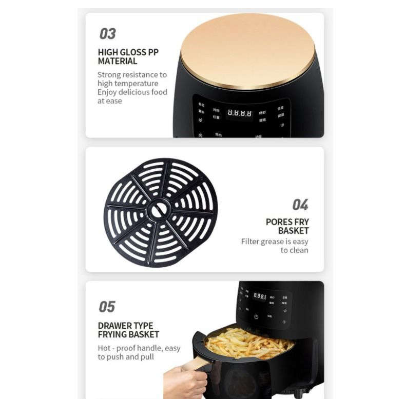 7-In-1 Air Fryer 6L With Led Display - Green