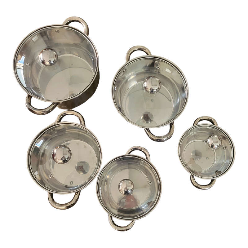 Stainless Steel 10 Piece Pot Set