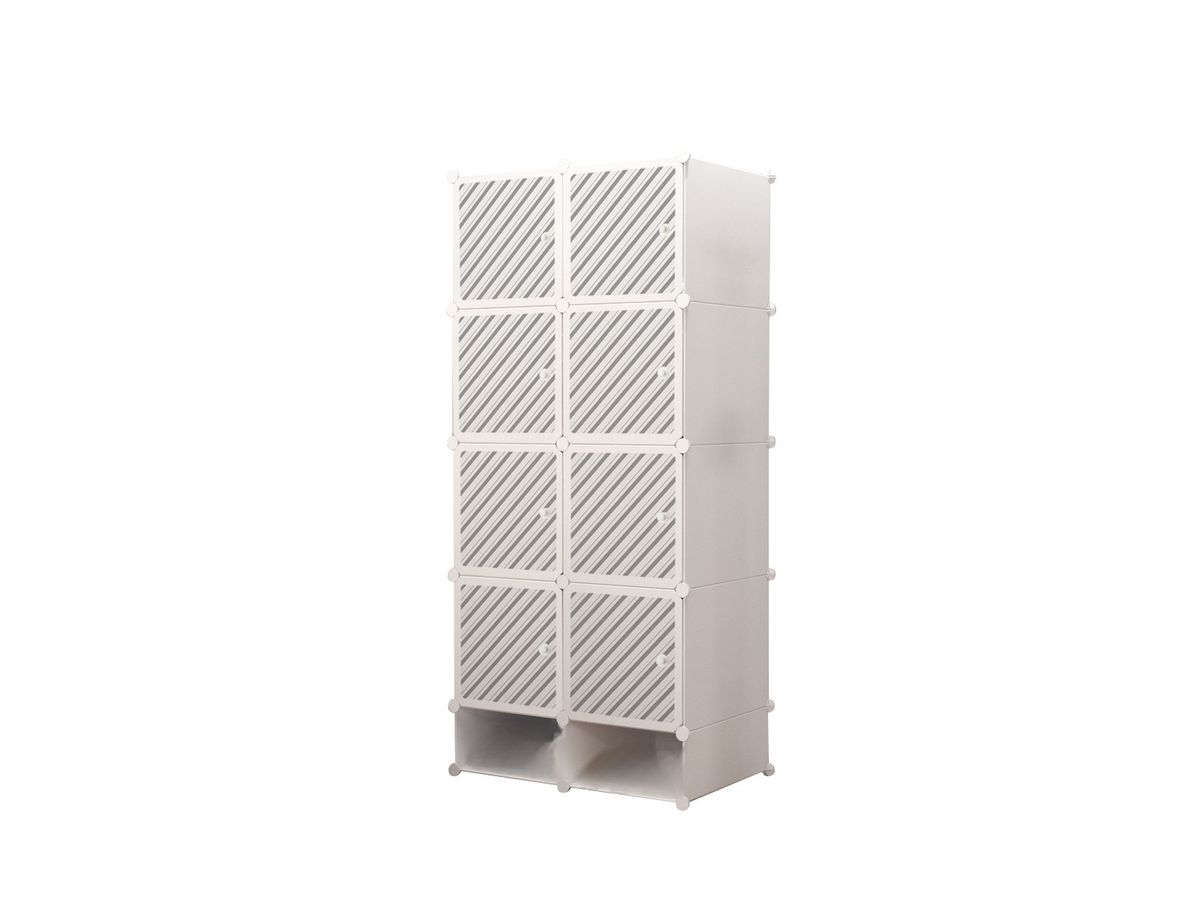 Portable 8 Cube Wardrobe - White