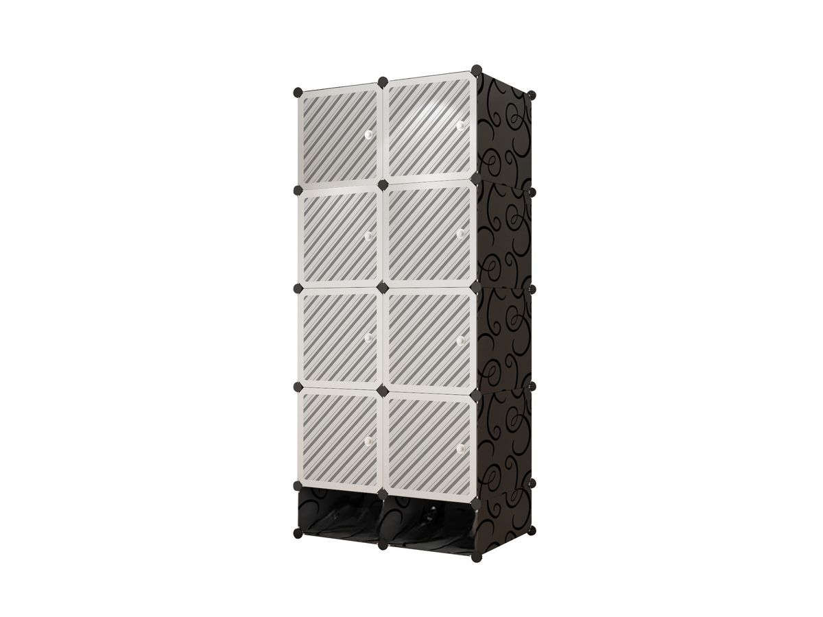 Portable 8 Cube Wardrobe - Black