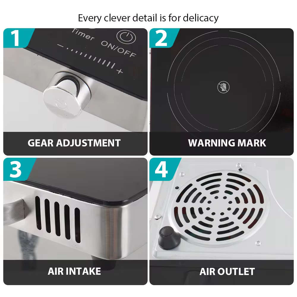 Energy-Efficient 2200w Ceramic Hot Plate- Temperature Control/Easy to Clean