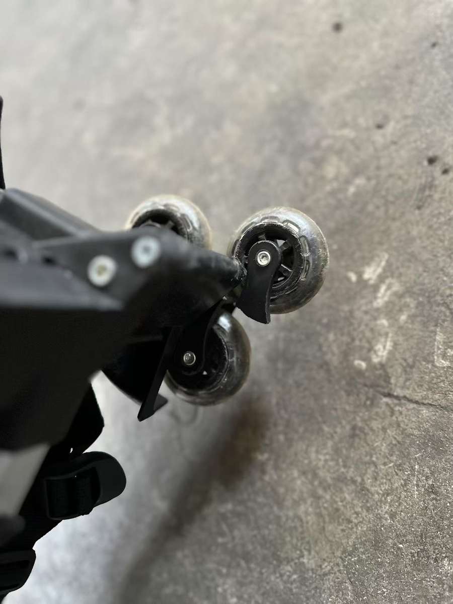 Student school bag with non-removable wheels, trolley backpack - Black+Blue