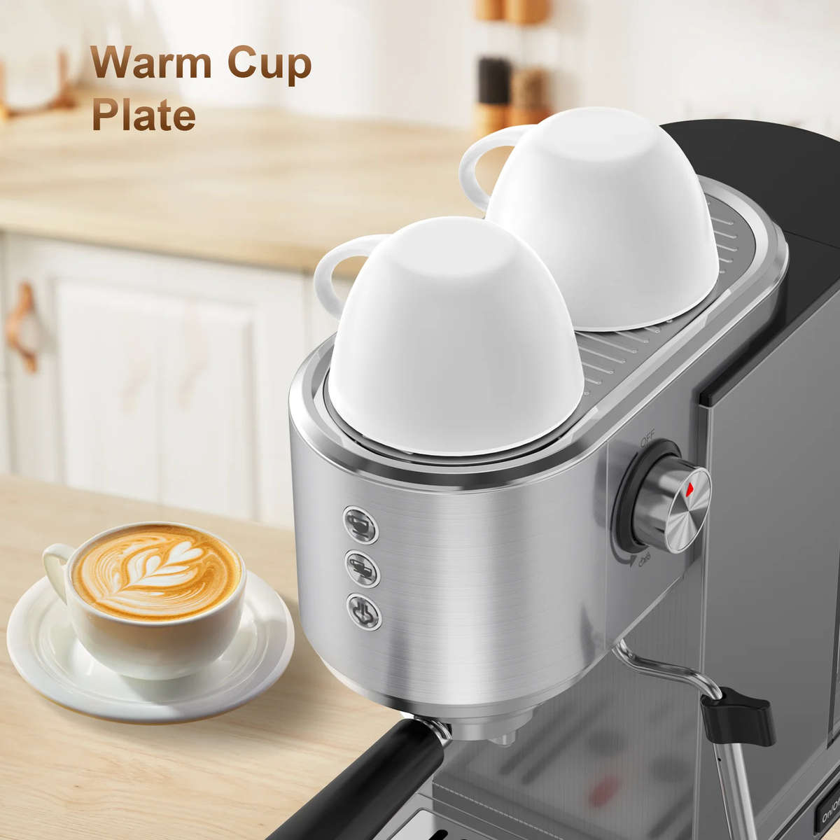 Professional espresso machine, 20 bar removable water tank, stainless steel