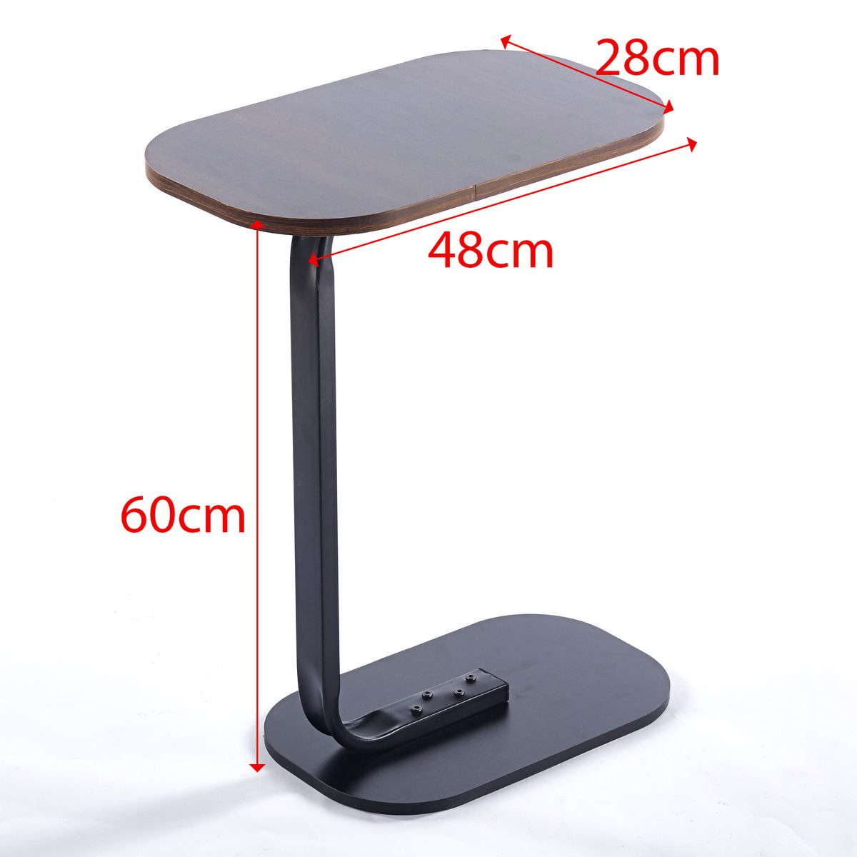 Side Table End Table Snack Couch Table Nightstand for Small Space - Brown