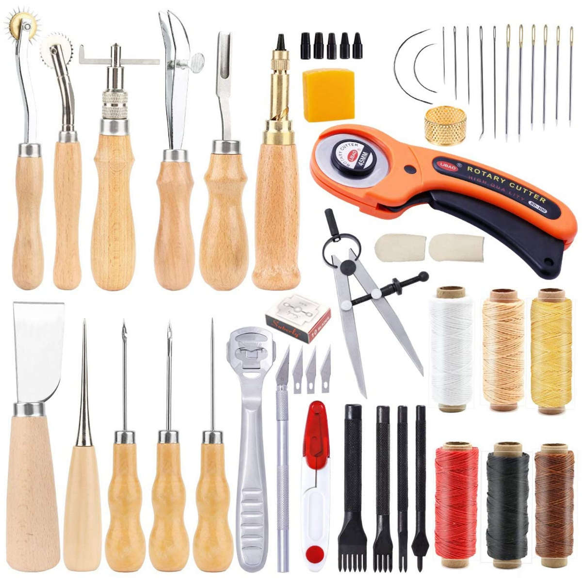 53 pce Leather Craft Tool Set for Stitching and Punching