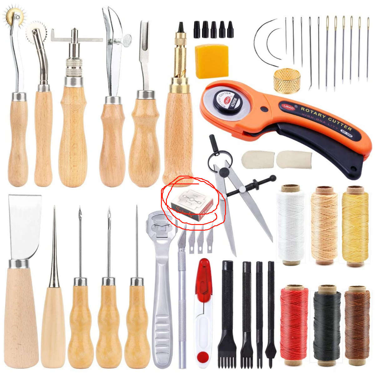 53 pce Leather Craft Tool Set for Stitching and Punching