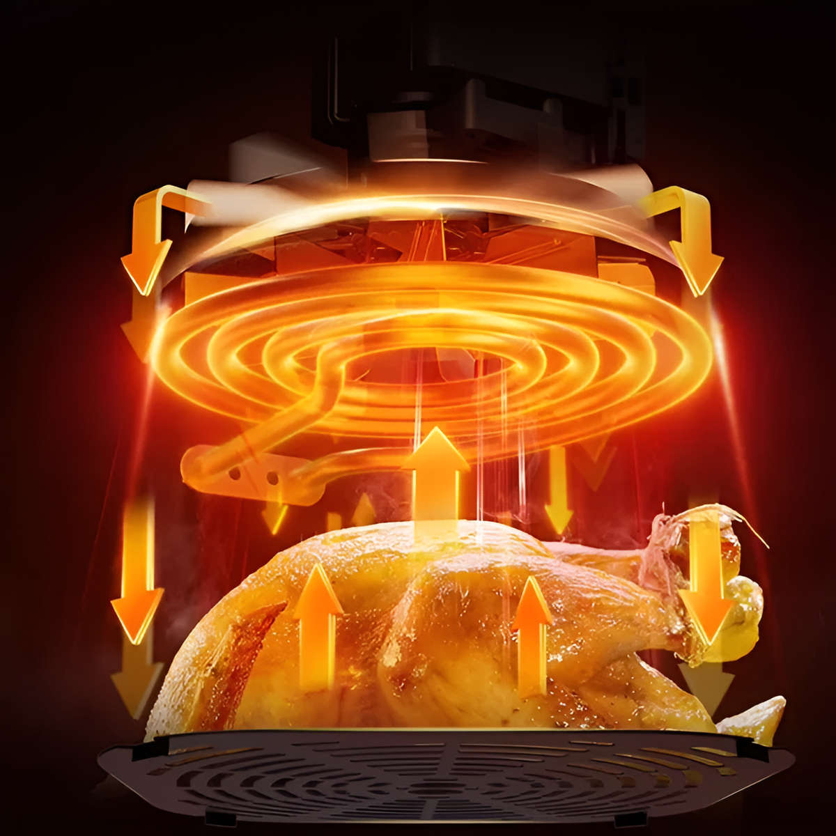 Air fryer 12L 2800W, large household air fryer, smart touch operation