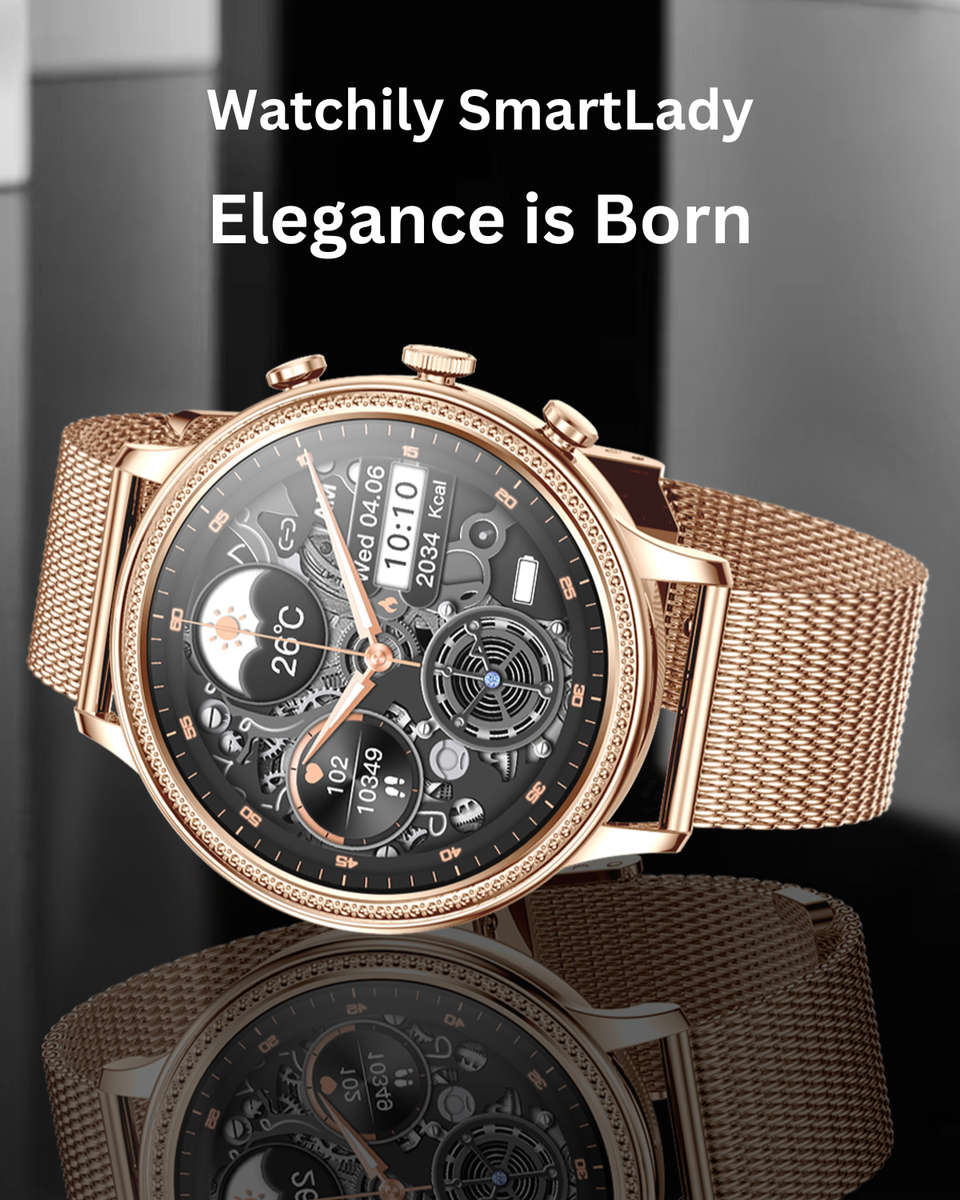 Watchily SmartLady - SmartWatch For Women - Pink Milanese Band