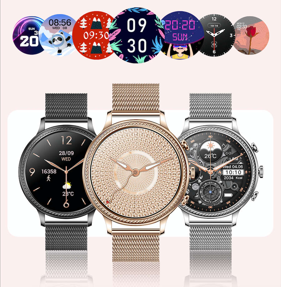 Watchily SmartLady - SmartWatch For Women - Pink Milanese Band