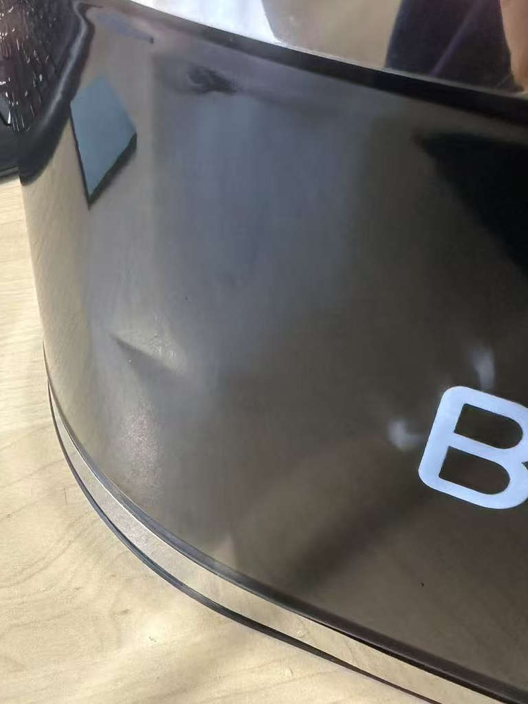 4-Piece Retro Bread Bin and Canister Set - Chrome Stripe - Gloss Black with Chrome