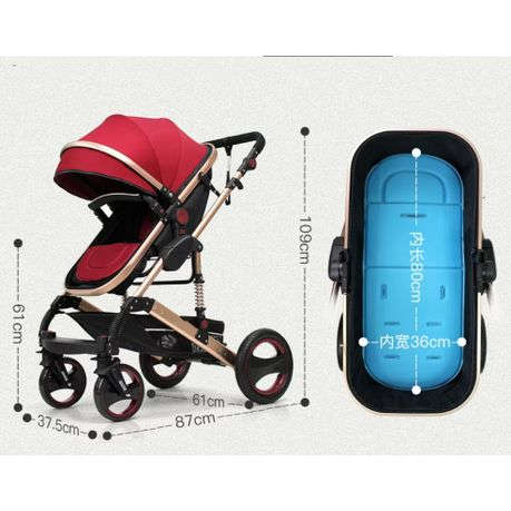 Belecoo Baby Stroller 2 in 1 Foldable Pram