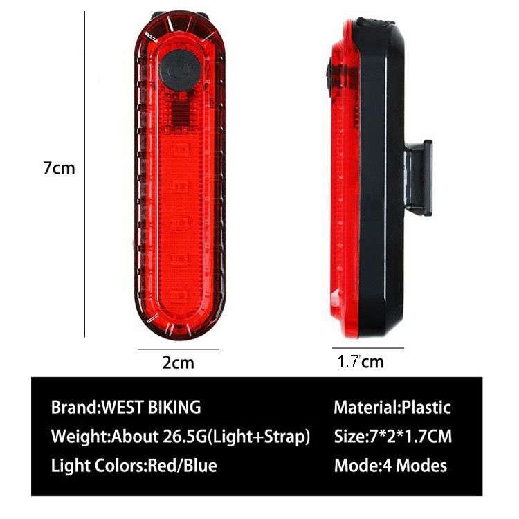 Bicycle Front & Back Light Combo - Both USB Rechargeable