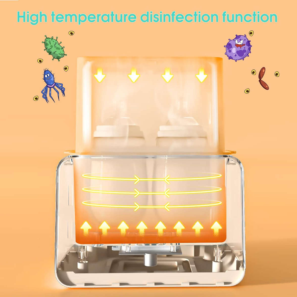 Baby Bottle Warmer With Night Light Large LCD Display Multifunctional