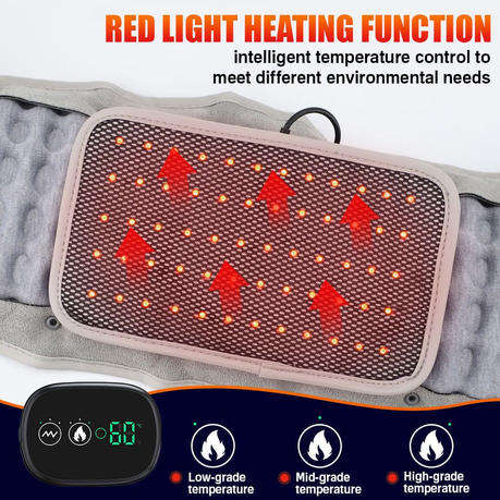 Red Light Heating and Massaging Stress Relief Carrier, Lumbar Back Reliever