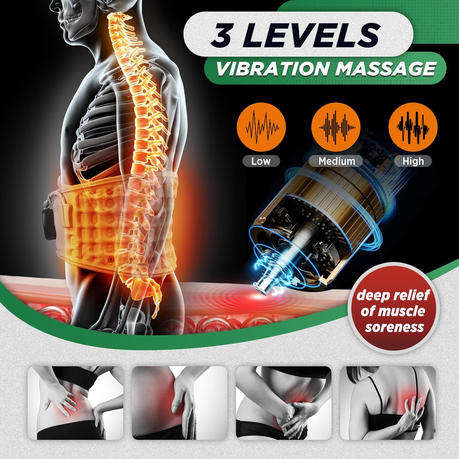 Red Light Heating and Massaging Stress Relief Carrier, Lumbar Back Reliever