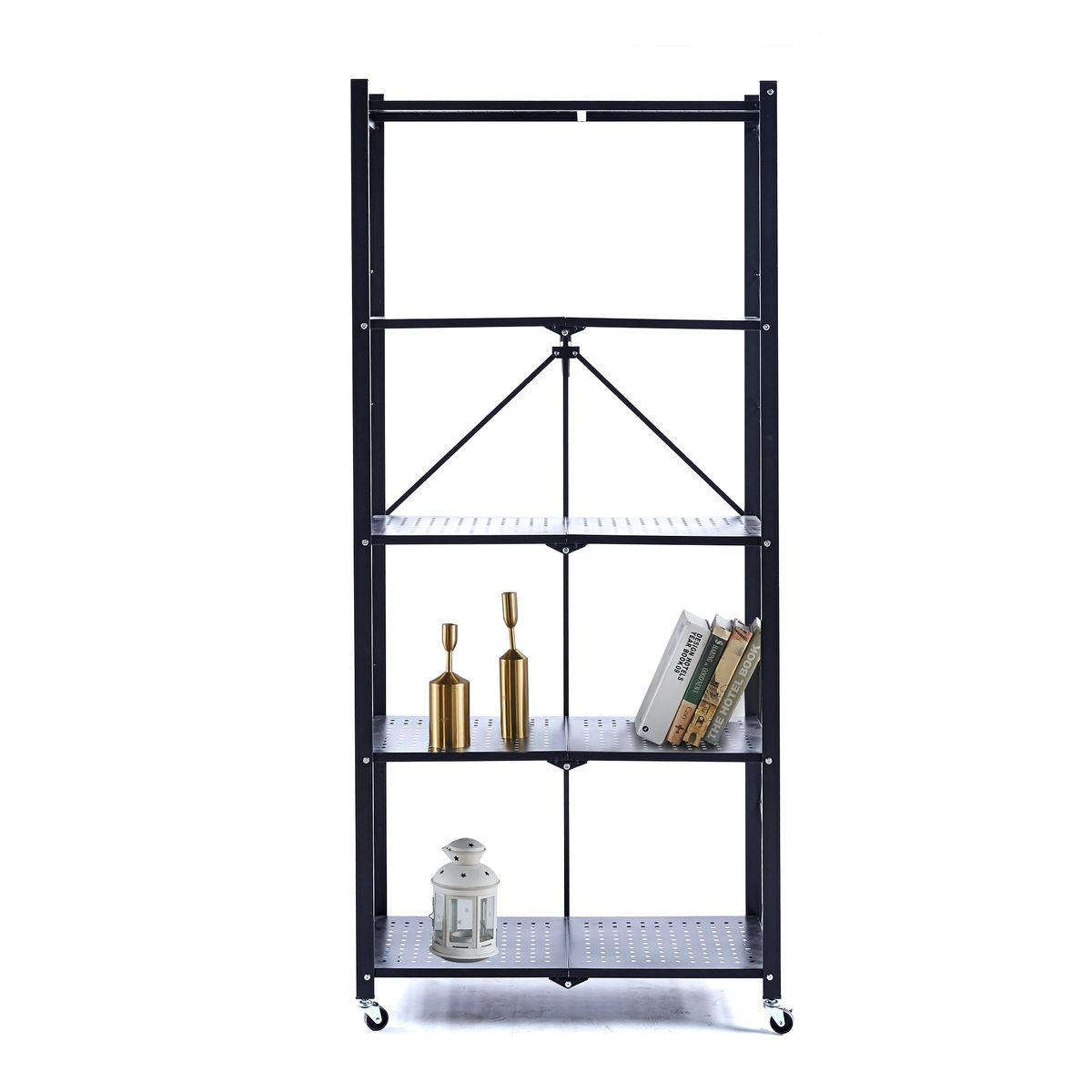 5 Tier Folding Storage Organizing Rack with Wheels