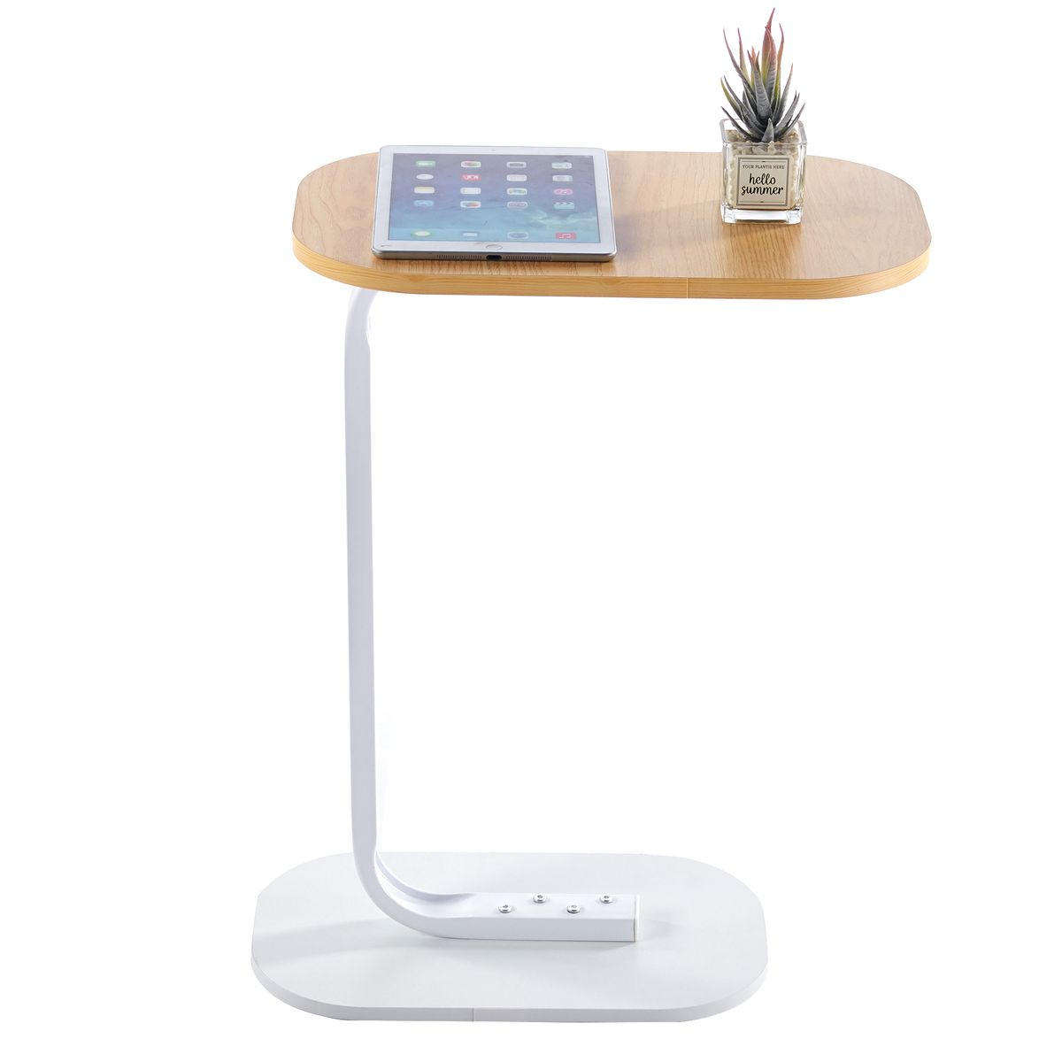 Small Side Table Couch End Table Bedside Table C Shaped Coffee Table - Light brown