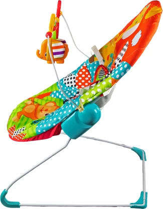 baby links Cotton Polyester Blend Bouncer Playtime Bouncer With Removable Toy Bar