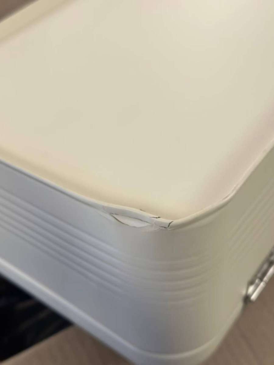 Gold Handle Bread Bin And Canister Set - Cream