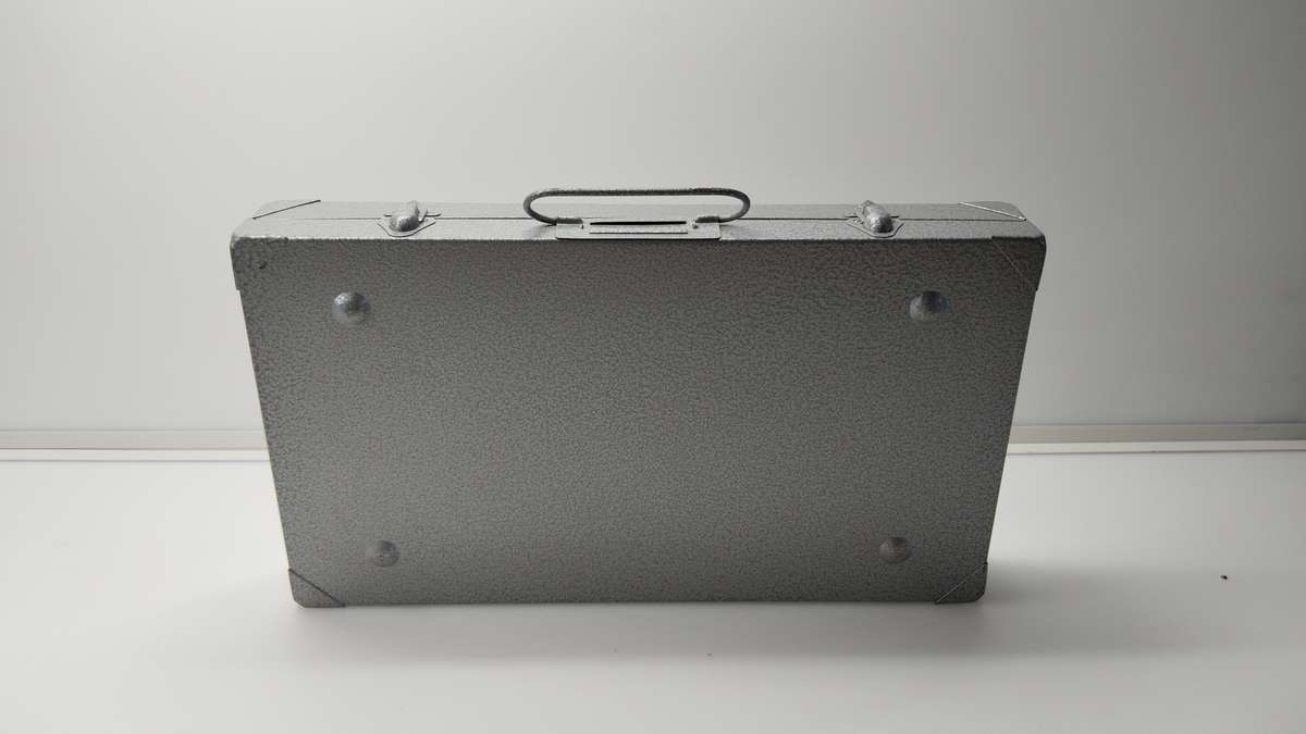 Vintage Photo Slide Storage Box. Metal.  Holds 216 Slides