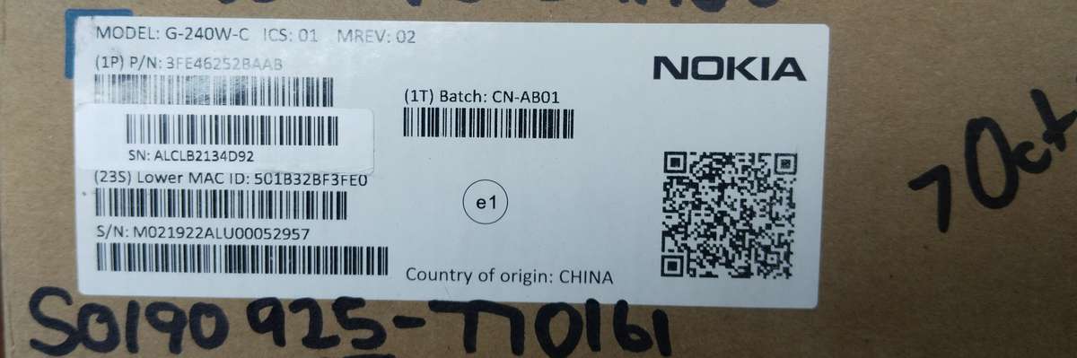 Nokia G-240W C Fibre modem