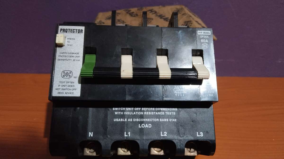 CBi SF36A Earth Leakage 60A 3P+N 415V 50 Hz 5kA Unused