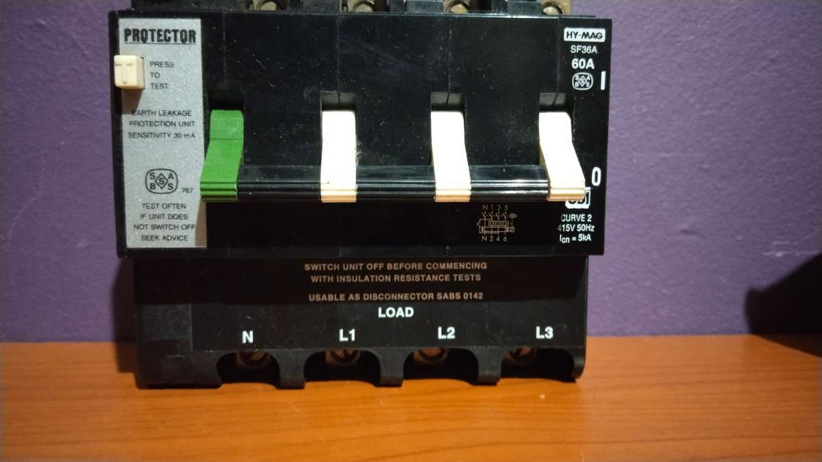 CBi SF36A Earth Leakage 60A 3P+N 415V 50 Hz 5kA Unused